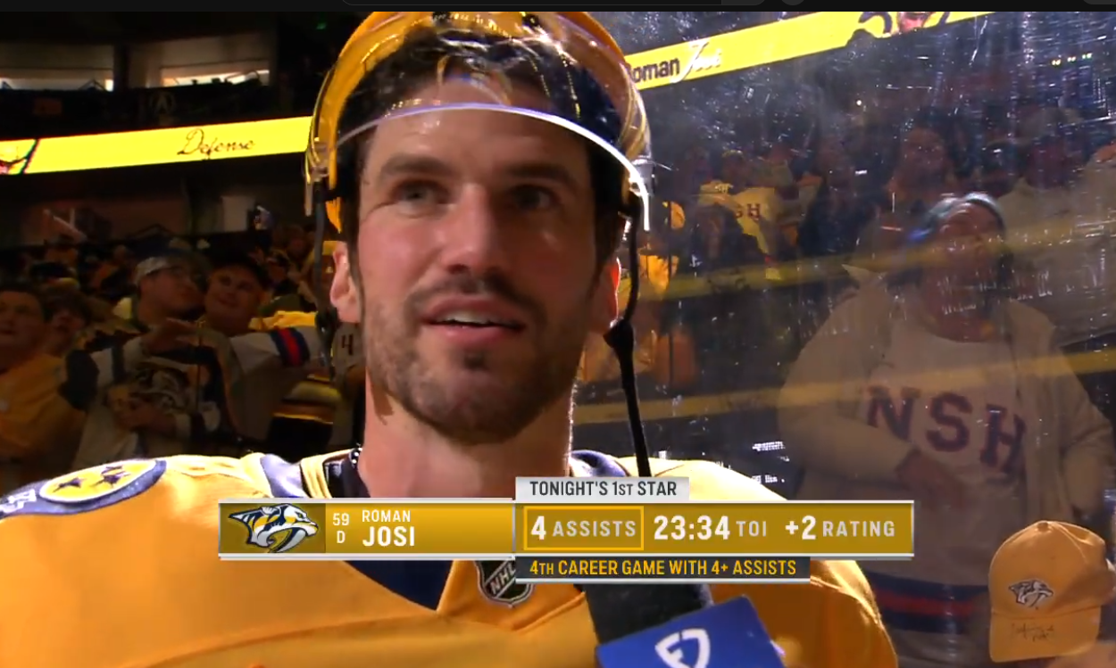 Roman Josi s'exprime après sa nuit productive